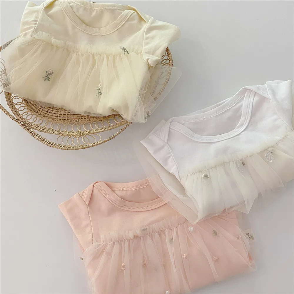 Одежда для новорожденных девочек детские комбинезоны с вышивкой Хлопковое