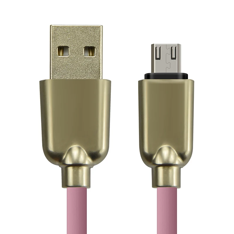 Кабель Micro B, USB, металлический кабель, USB, синхронизация, быстрое зарядное устройство, USB кабель для Android, Xiaomi, huawei, кабель для зарядки и передачи данных C211 - Цвет: Pink