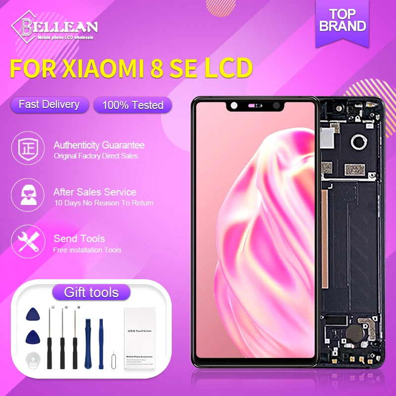 1 шт. протестированный сенсорный ЖК-экран 5 88 дюйма для Xiaomi MI 8 SE дигитайзер в сборе
