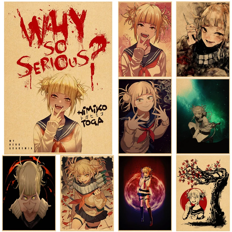 Горячие аниме плакаты химико Тога Ретро стиль своими руками винтажный Декор для