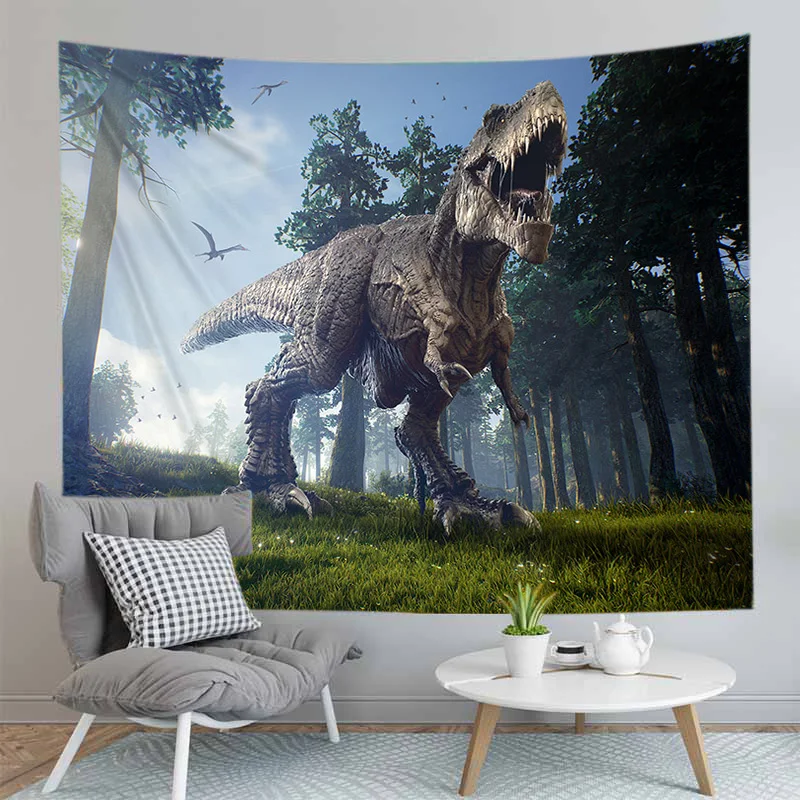 

Cartoon Animals Dinosaur Tapestry Wall Hanging Beach Mat Polyester Blanket Yoga Home Decor