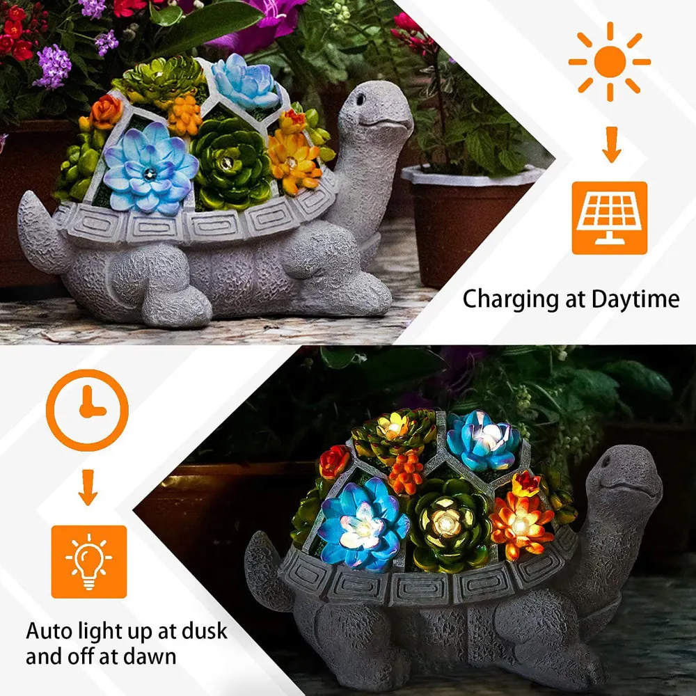 

Solar Light Led Lamp Garden Figurines Outdoor For Patio Lawn Yard Art Decoration Waterproof Housewarming Gift Turtle