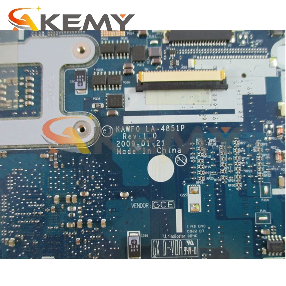 

AKEMY LA-4851P MBN5402001 Laptop motherboard For Acer Emachines E525 gl40 ddr2 KAWF0 L01 MB.N5402.001 Mainboard