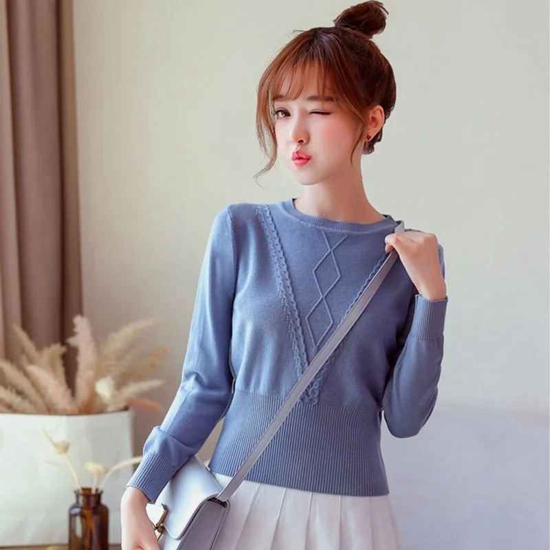 

Early autumn wear sweaters, women's western thin high-waist sweaters, autumn new styles, waist slimming bottoming shirts