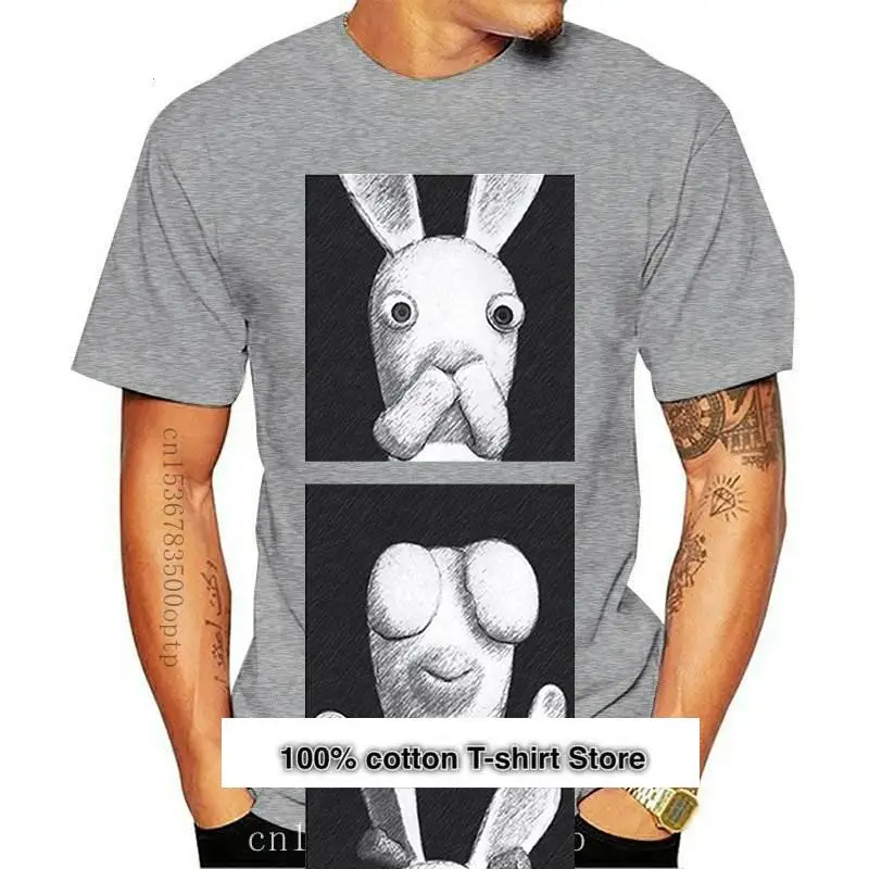 

Camiseta blanca de Lapins Cretins 3 Wise Rabbids para hombre, camisa grande