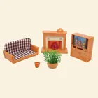 Мини реального гостиная мебель ткань диван камин ТВ горшечных модель растений миниатюрный шкафчик DJI Mavic набор аксессуаров игрушка для малыша (без куклы)