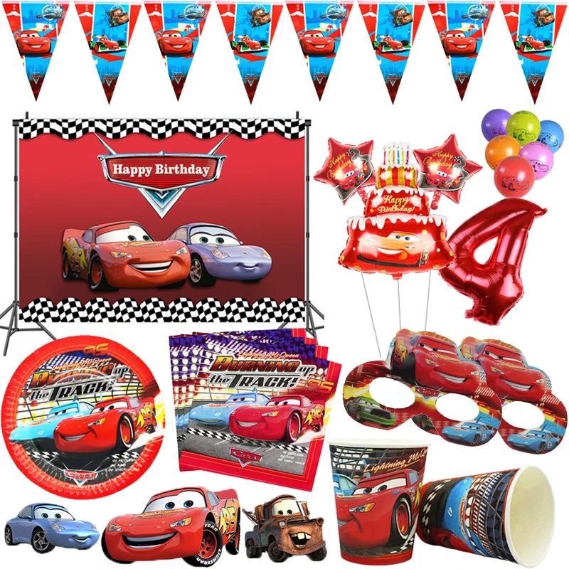 Диснеевские тачки Молния Маккуин искусственные украшения одноразовая бумажная