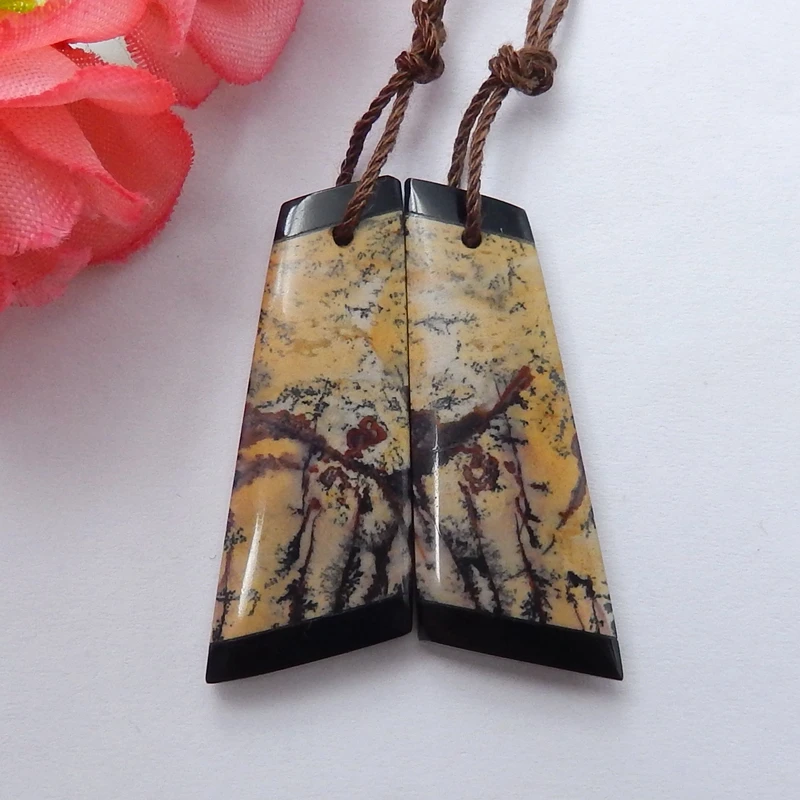 Модные ювелирные изделия для женщин серьги аксессуары ChouHua Jasper и Obsidian Интарсия драгоценный камень серьги ювелирные изделия, 30x13x5 мм, 6,8 г