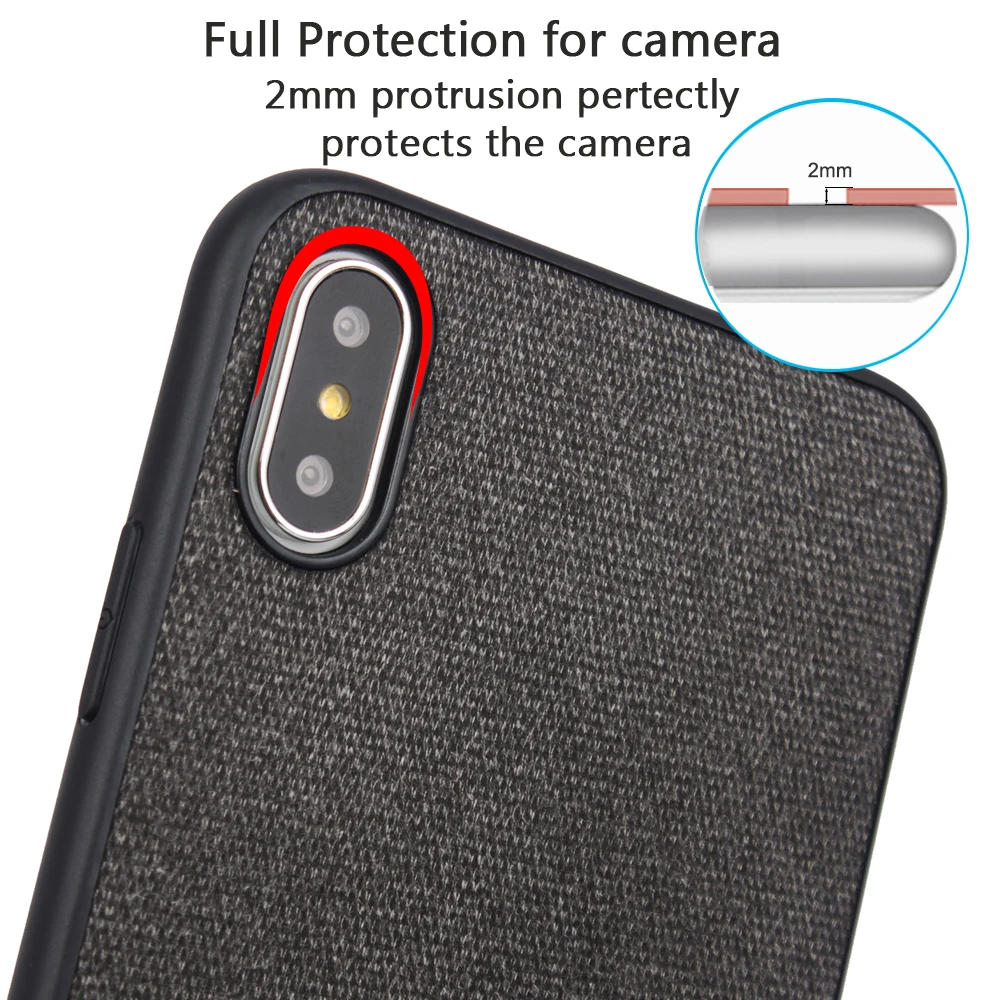 Роскошный мягкий чехол из ТПУ с тканевой текстурой для iPhone X XS XR Xs Max защитный