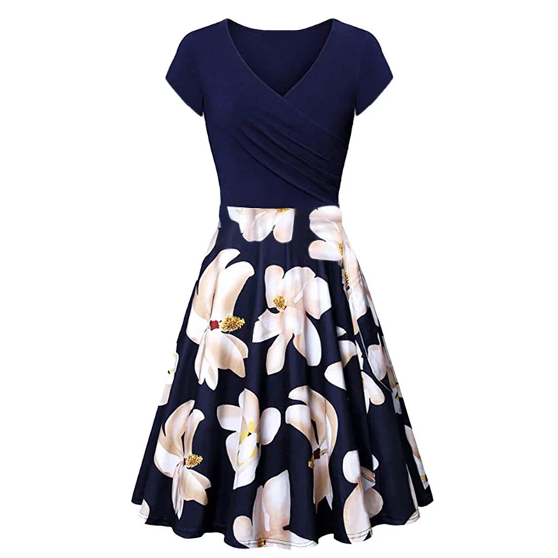 

Long Sleeve Patchwork Dresses For Women 2021 Spring Autumn Sexy V Neck Slim Ruched Ruffles Lady Elegant Print Lace Up Midi Dress