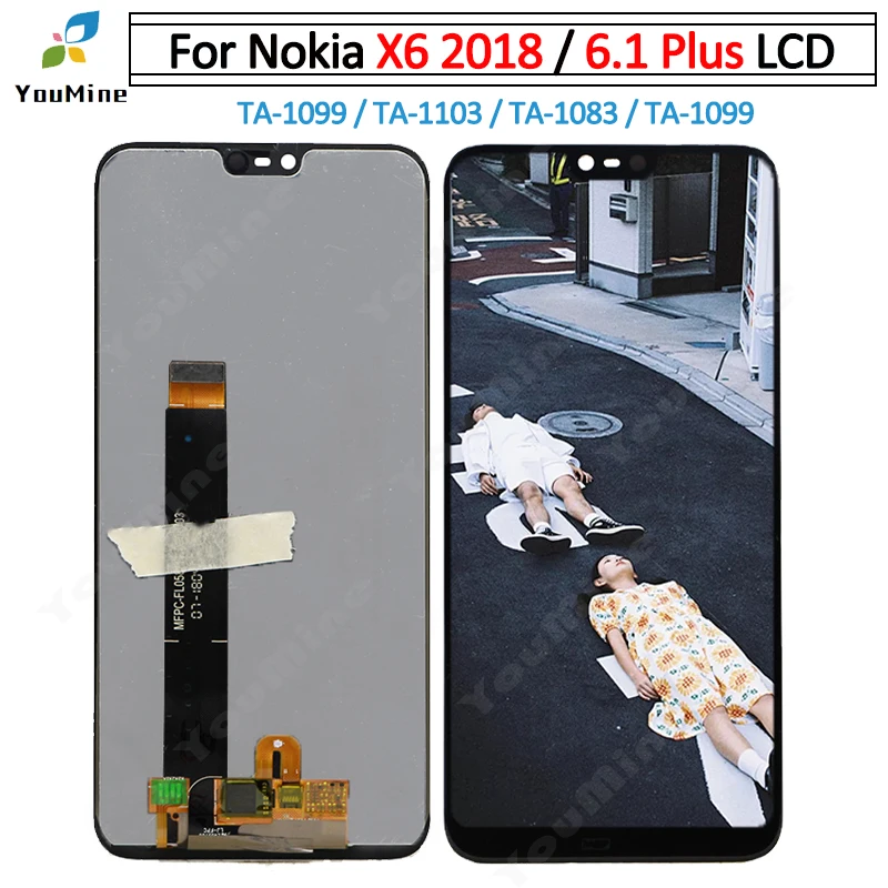 100% протестированный 5 8 дюймовый ЖК дисплей для Nokia X6 2018 + дигитайзер сенсорного