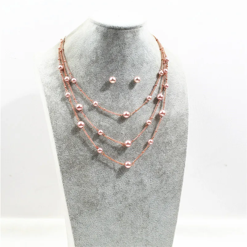 

The new multi-layer Korean rose gold round beads are fashionable and fashionable