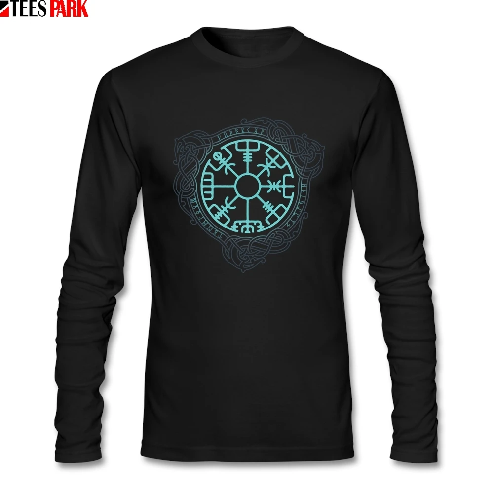 Повседневные мужские Vegvisir старый Норс Руна викингов круг с Odin'S футболка одежда