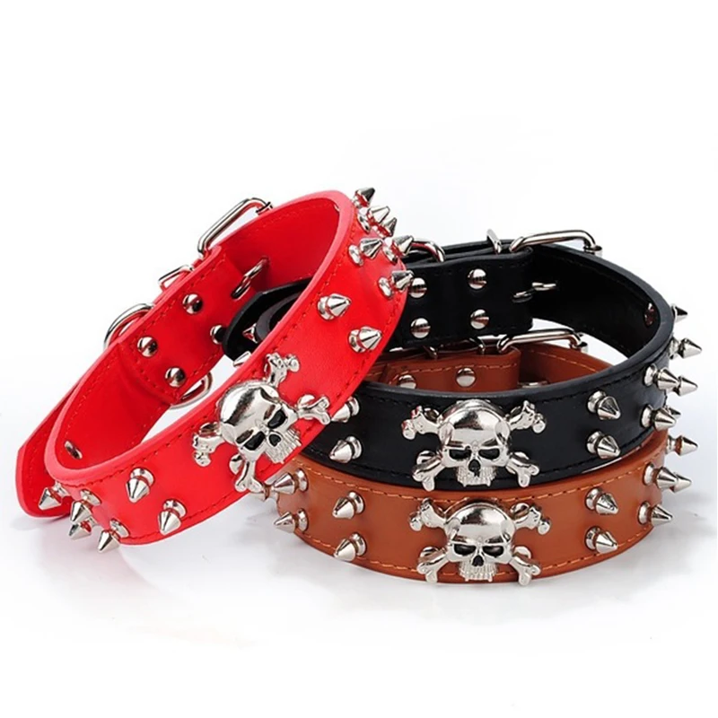 

Spiked Studded Small Large Dog Collar Rivet Accessory Hond Neck Strap For Puppy Necklace Leather PU Pitbull Bulldog Pet Supplies