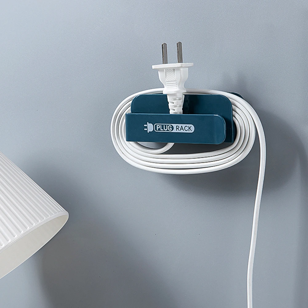 

Kitchen Shelf Plug Mobile Phone Charger Rack ABS Home Wall Mounted Wires Storage Holder TV Remote Control Organizer