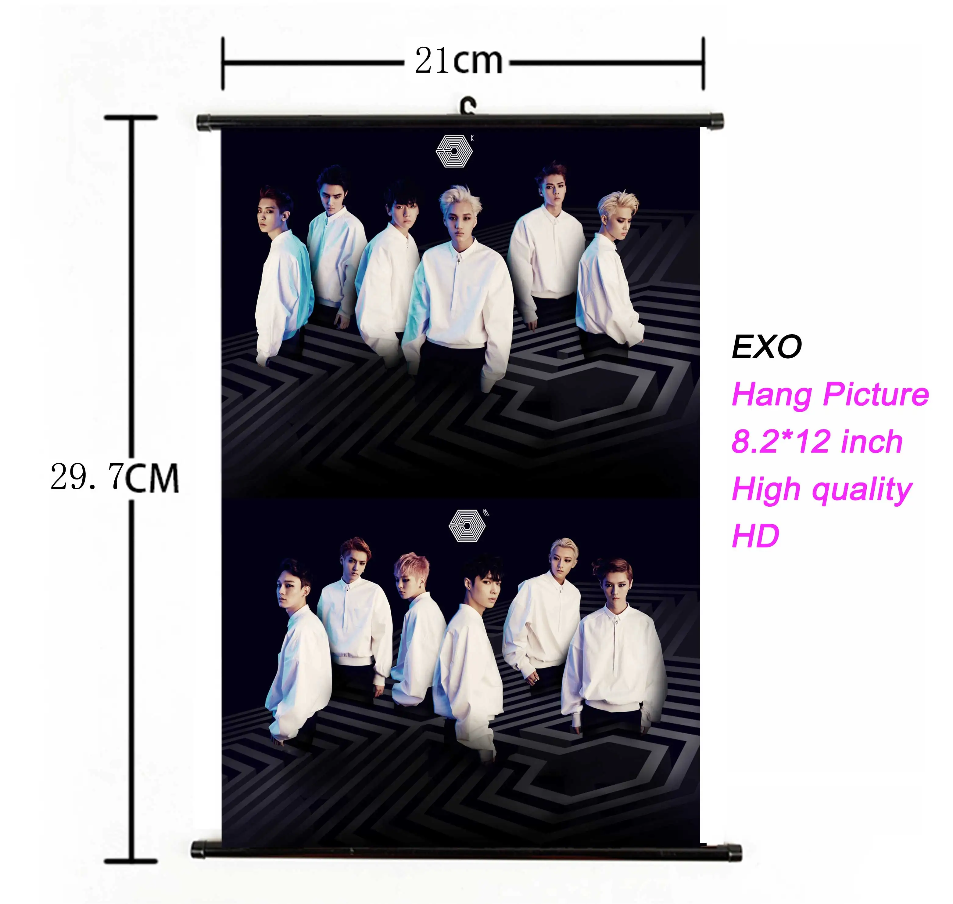 K-pop EXO альбом Висячие картины фото плакат Kpop EXO Висячие Плакаты для фанатов Коллекция подарков ткань 21*30 см Высокое качество