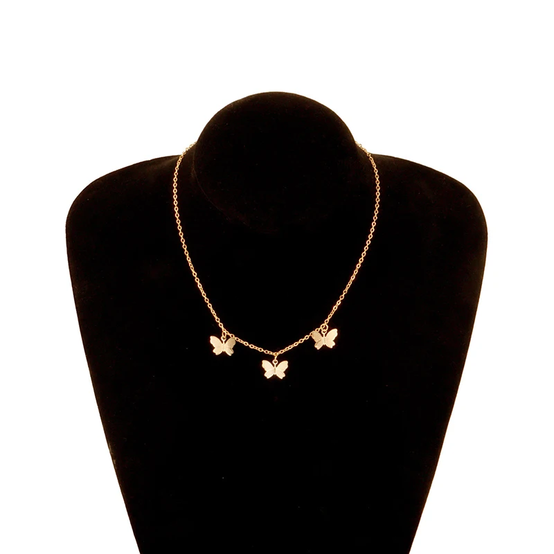 

Cute Butterfly Choker Necklace for Women Gold Stainless Steel Clavicle Chain Fashion Choker Necklace Romantic Gift Collar