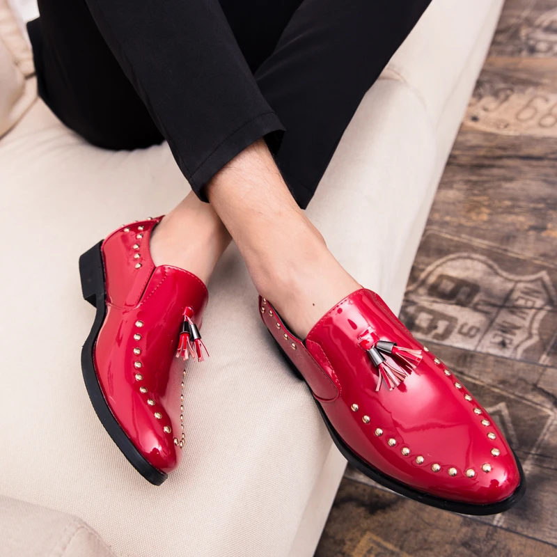 Мужская обувь для взрослых Модная повседневная кожаная с кисточками Мужские