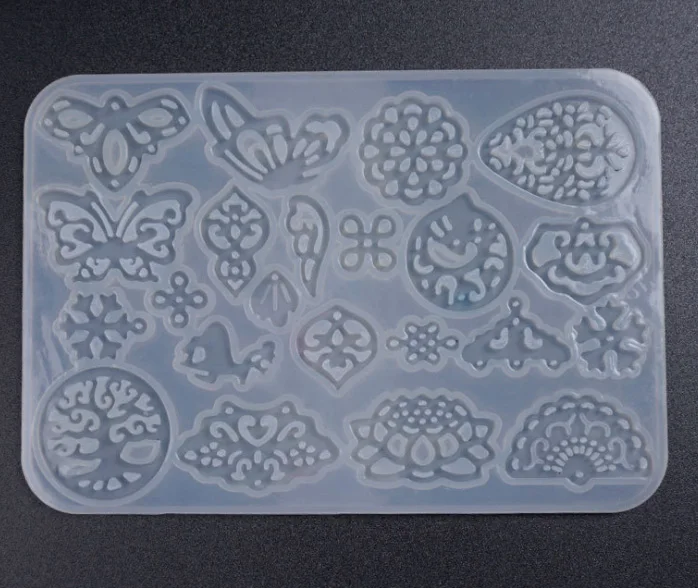 1 шт. прозрачный силиконовый пресс форм Ретро стиль пустотелые серьги с подвеской