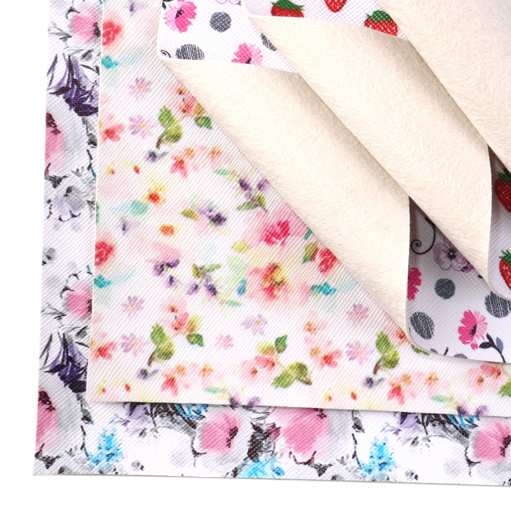 20*33 см цветок с принтом фруктов узора из синтетической кожи DIY ручной работы