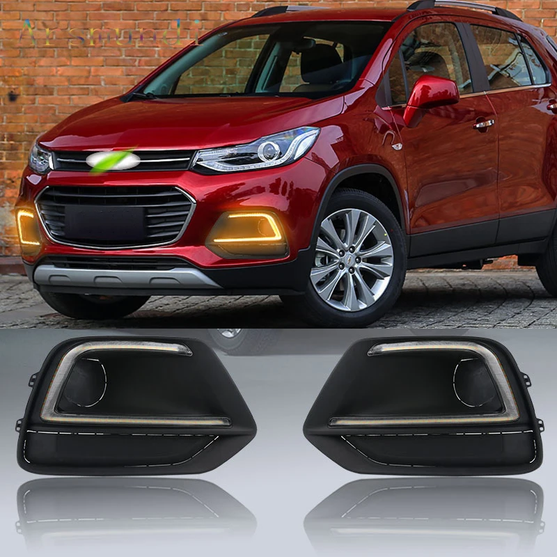 Для Chevrolet TRAX 2017 2018 2 шт. белый + желтый сигнал дневные ходовые огни светильник DRL 1