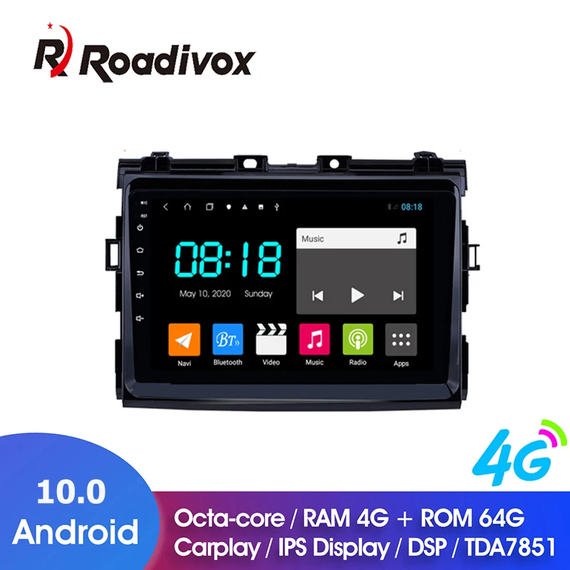 

9" Android 10.0 RAM 4G ROM 64G for Toyota Previa 2006-2012 Car Dvd Gps Navigation Radio Multimedia Player Stereo Head Unit