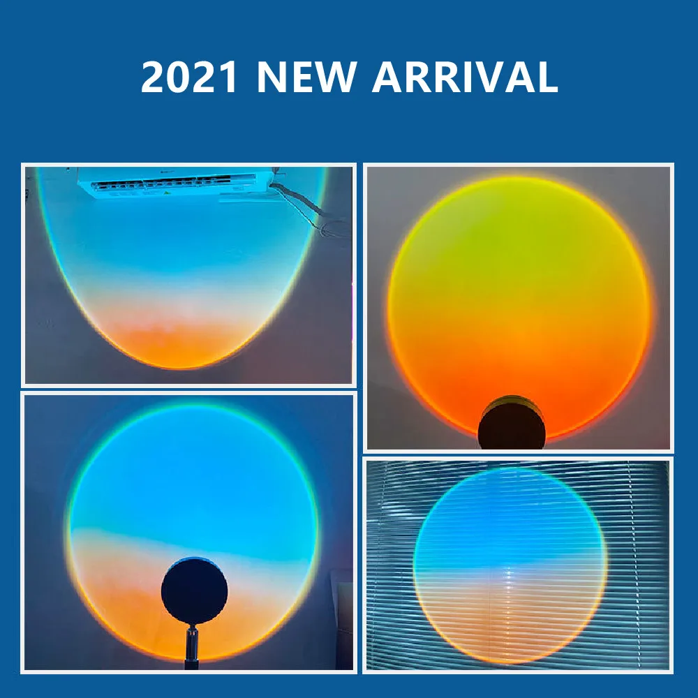 Светодиодный ночник С закатом и питанием от USB цветной проектор с радугой для