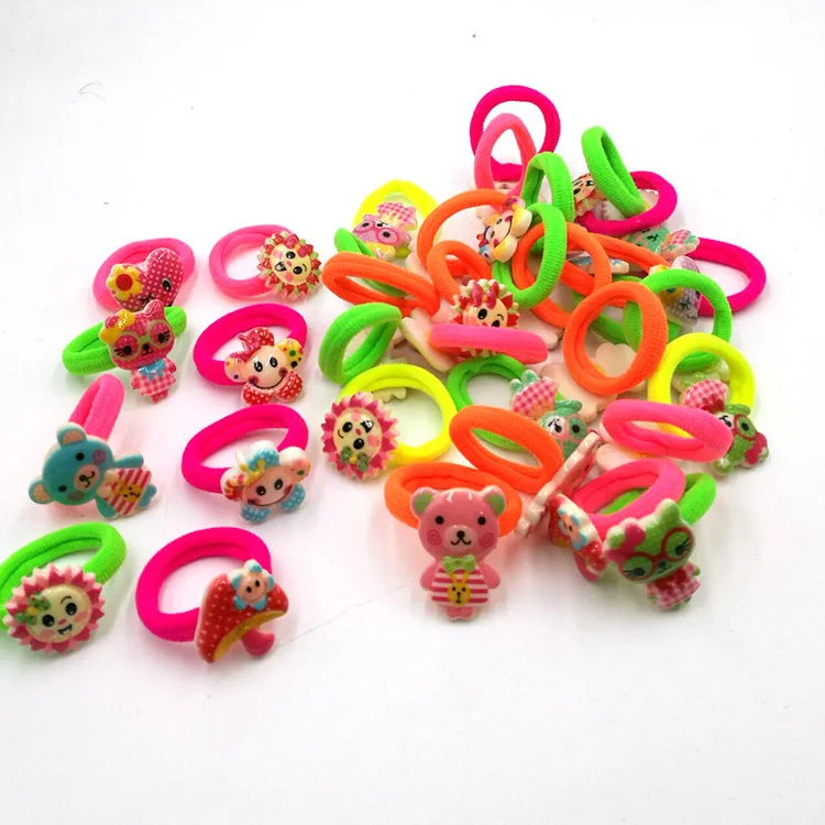 

6PCS/lot peppa hair ties rubber band cartoon hair gum scrunchy silicone hair clip hairpin hair accessories for girl kid hairband