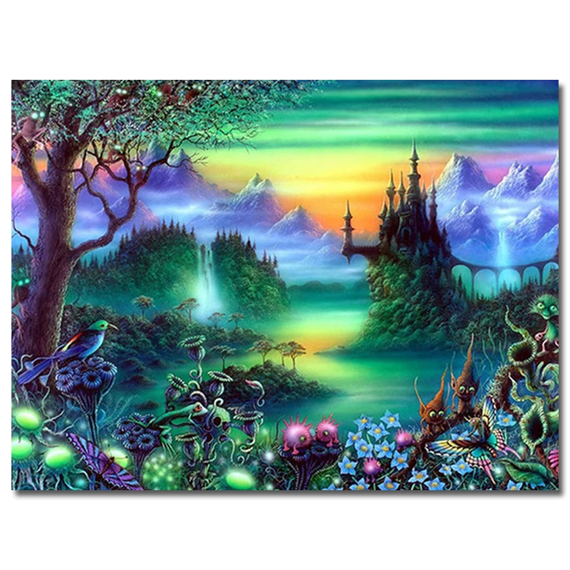 

DIY Diamond Embroidery Fantasy Wonderland Square Pattern Rhinestone Sets Diamond Painting Cross Stitch Wall Decor Needlework