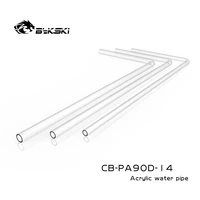 bykski cb pa90d 14 pc water cooling bending hard tube acrylic pre bending 90 degree od121416mm 5020cm transparent hard pipe