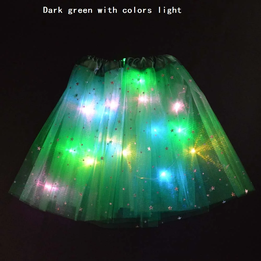 

Women Girl Kids LED Tulle Tutu Light Up Skirt Birthday Party Costume Ball Gown Mini skirt Wedding Led Clothes Ballet Dancewear