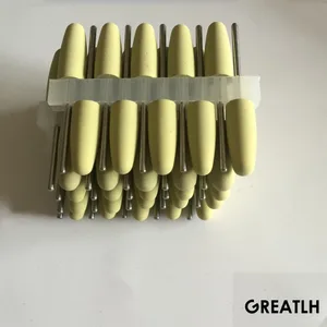 50 шт., стоматологическая силиконовая резина, полировальные принадлежности, алмазная полировка, 2,35 мм, желтая