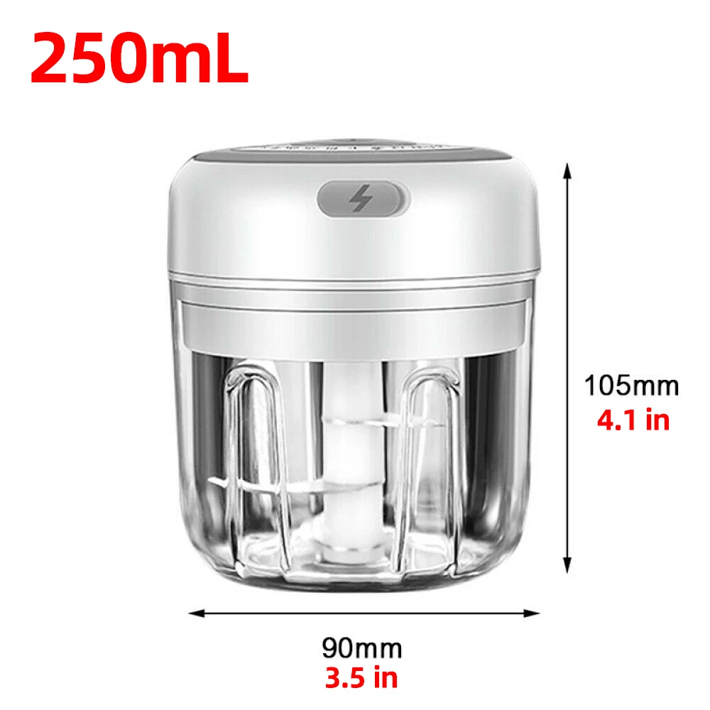 

100/250ml Mini Electric Masher Sturdy Garlic Chopper Wireless USB Meat Grinder Crusher for Nut Vegetable Fruit Ginger Chil