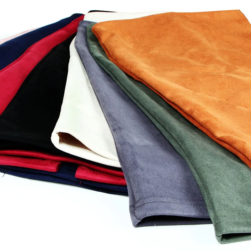 

LJCUIYAO Women Suede Solid Color Pencil Skirt Female Autumn Winter High Waist Bodycon Vintage Split Thick Stretchy Skirts New