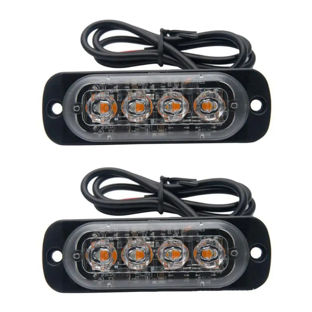 4 светодиода Автомобильный Стробоскоп сигнальная лампа гриль мигающий