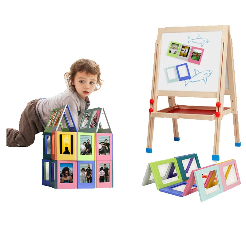 Красочные Магнитные блоки мини креативная пленка фоторамки Детские забавные