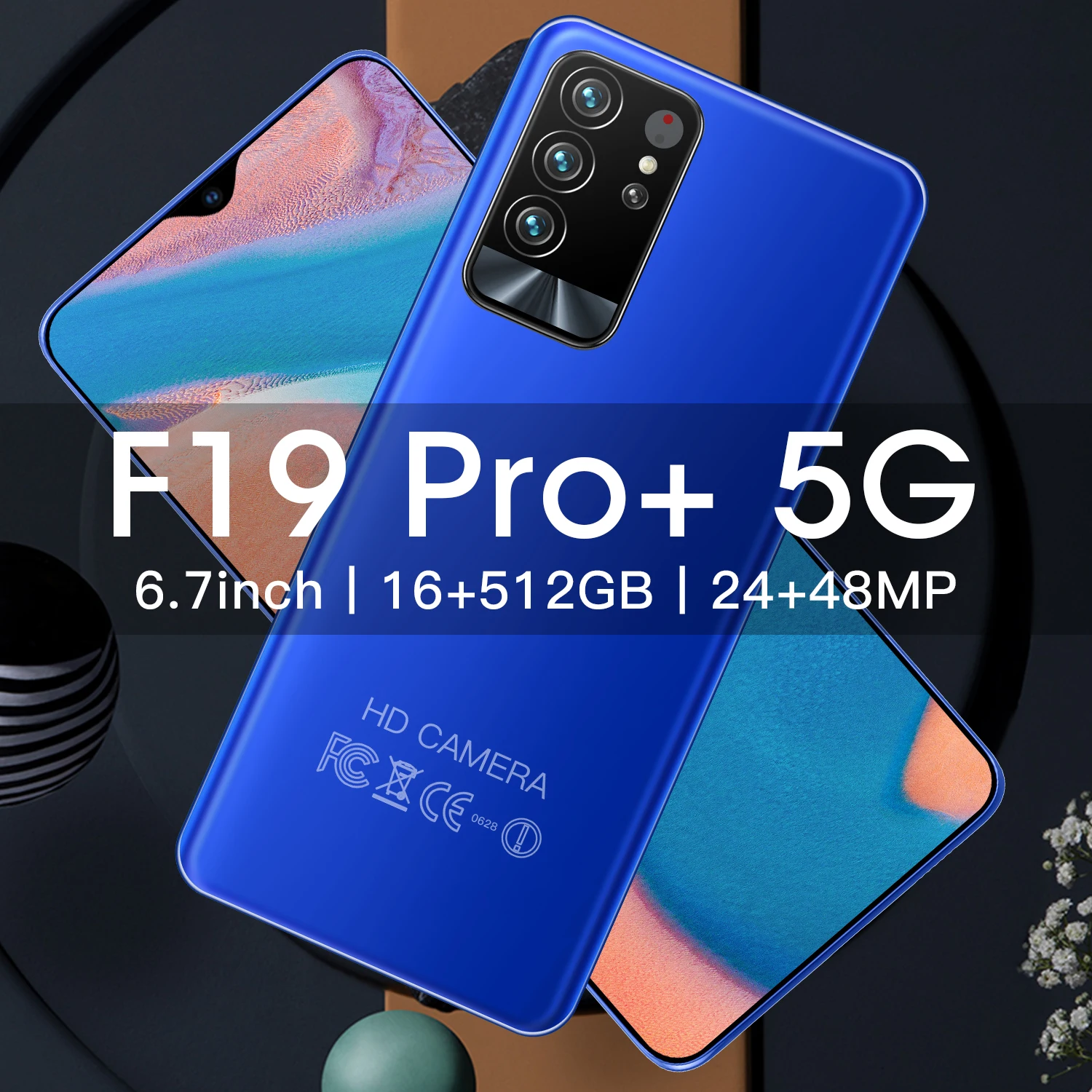 

Cellphones F19 pro+ Smartphone 6.7inch 16GB+512GB Android Global Version 4G/5G Mobile Phone