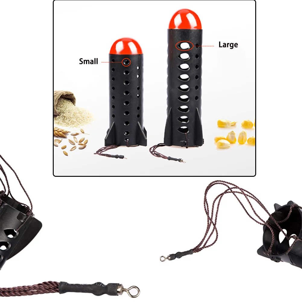 

1PC Fishing Lure Feeder Thrower Attractive Large/Small Volume Rocket Bait Cage Container For Sea Rod Boat