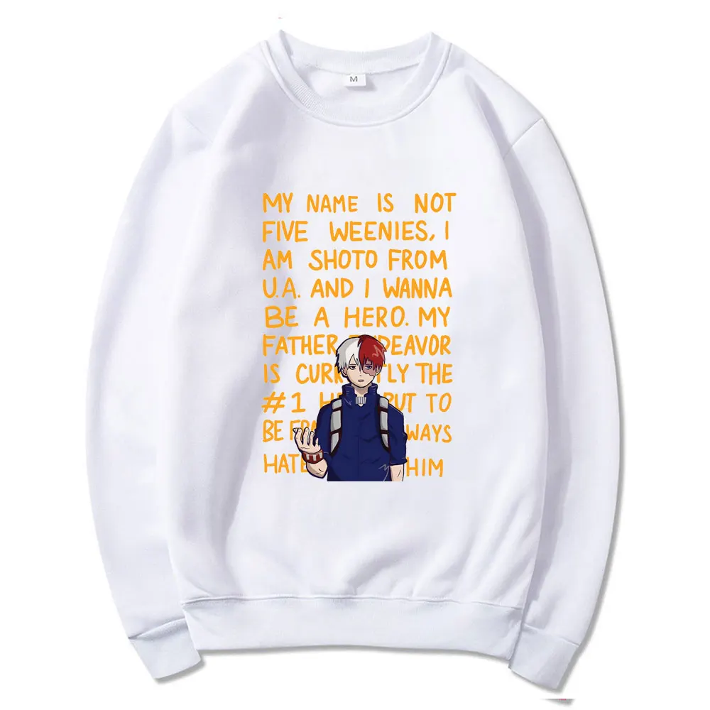 

Spring Creative Tracksuit My Hero Academia Sweatshirt Funny Anime Boku Letter Print Male Cartoon Himiko Toga Graphic Clothing