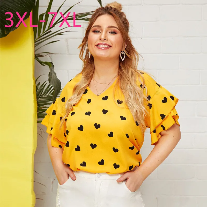 Новые летние топы размера плюс для женщин большая блузка с коротким рукавом