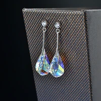 fashion drop crystal earrings long super flash tassel pendant ladies earrings temperament new trend valentines day gift earring
