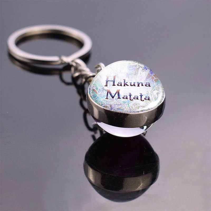Хрустальный шар Hakuna Matata брелок двусторонний стеклянный кабошон ювелирные