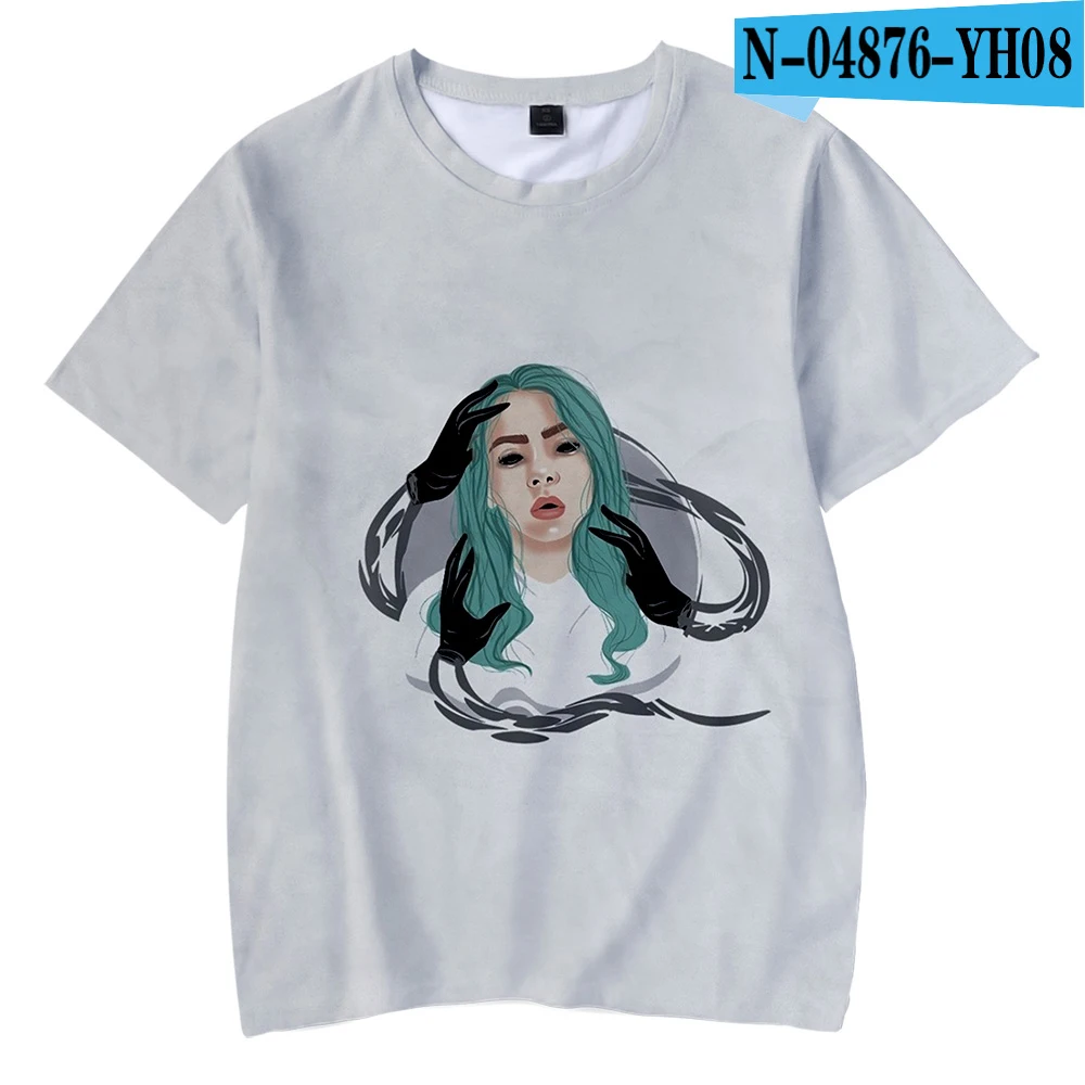 Фуксия Billie Eilish/ летняя футболка для мальчиков, Детская футболка с 3d принтом для мальчиков и девочек, детская одежда для 4, 5, 6, 7, 8, 9, 10, 12 лет - Цвет: Фуксия