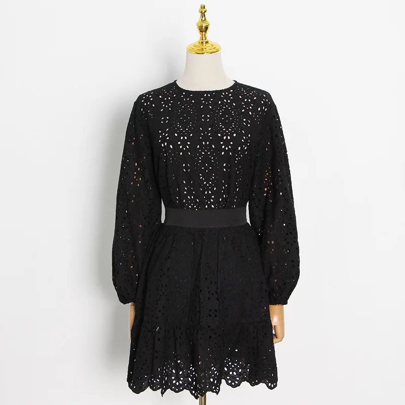 Комплект из двух предметов Женская винтажная кружевная блузка + юбка с высокой