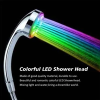 romantic automatic magic 7 color 5 led lights handing rainfall shower head single round head rc 9816 for water bath bathroom