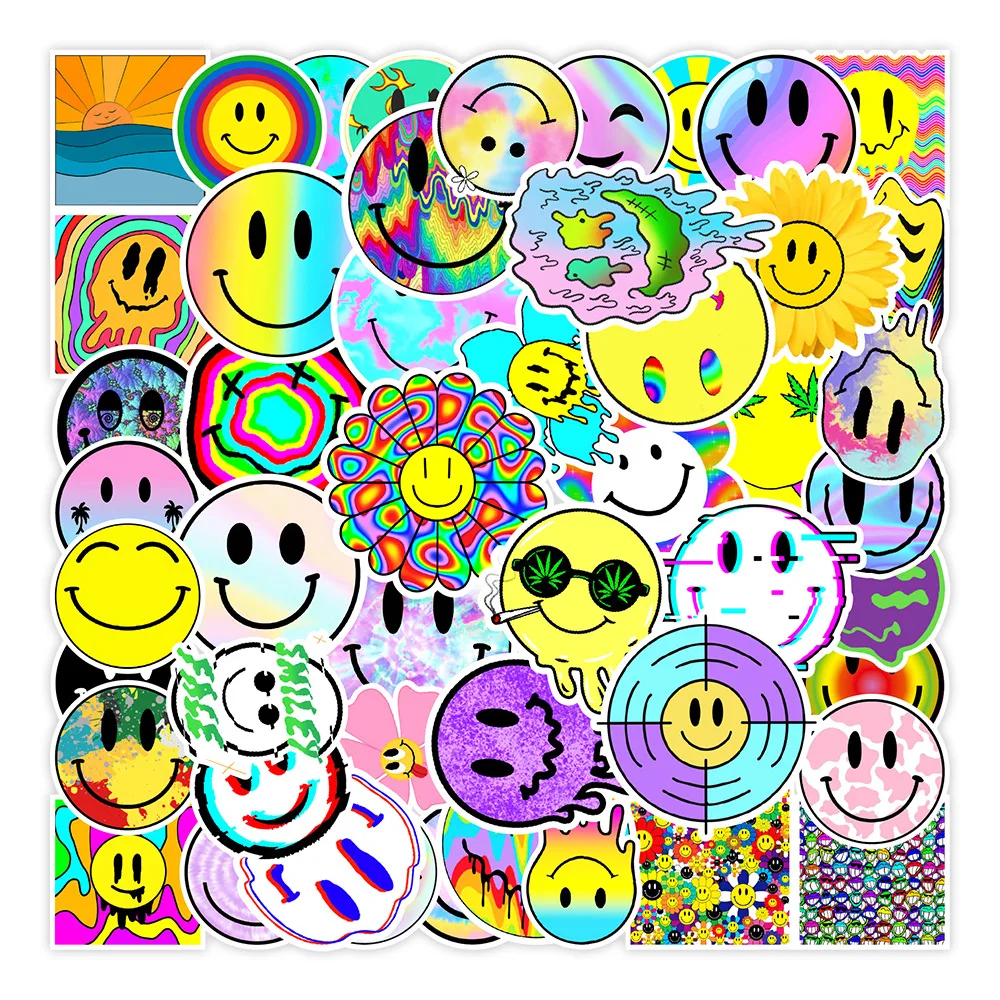 

25/50/100Pieces of Smiley Graffiti Doodle Stickers Decorated Laptop Skateboard Helmet Waterproof UU Gift Bullet Journal Cute