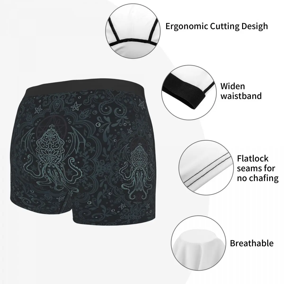 Cool Cthulhu Mythos HP Lovecraft Horror Great Old Ones Underpants Homme Panties Man Underwear Ventilate Shorts Boxer Briefs | Мужская