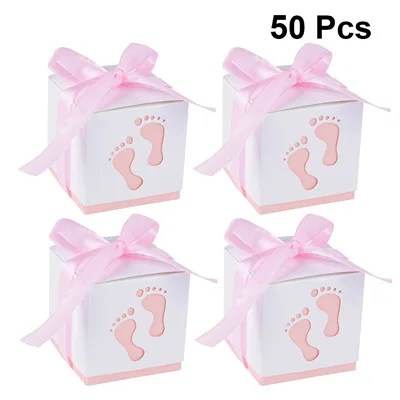 12 шт творческие Baby Shower сшитые лентой, свадебные декорации отпечатанных карт лечения Коробки конфеты Коробки для Baby Shower или для вечеринки по случаю вечерние свадебные сувениры