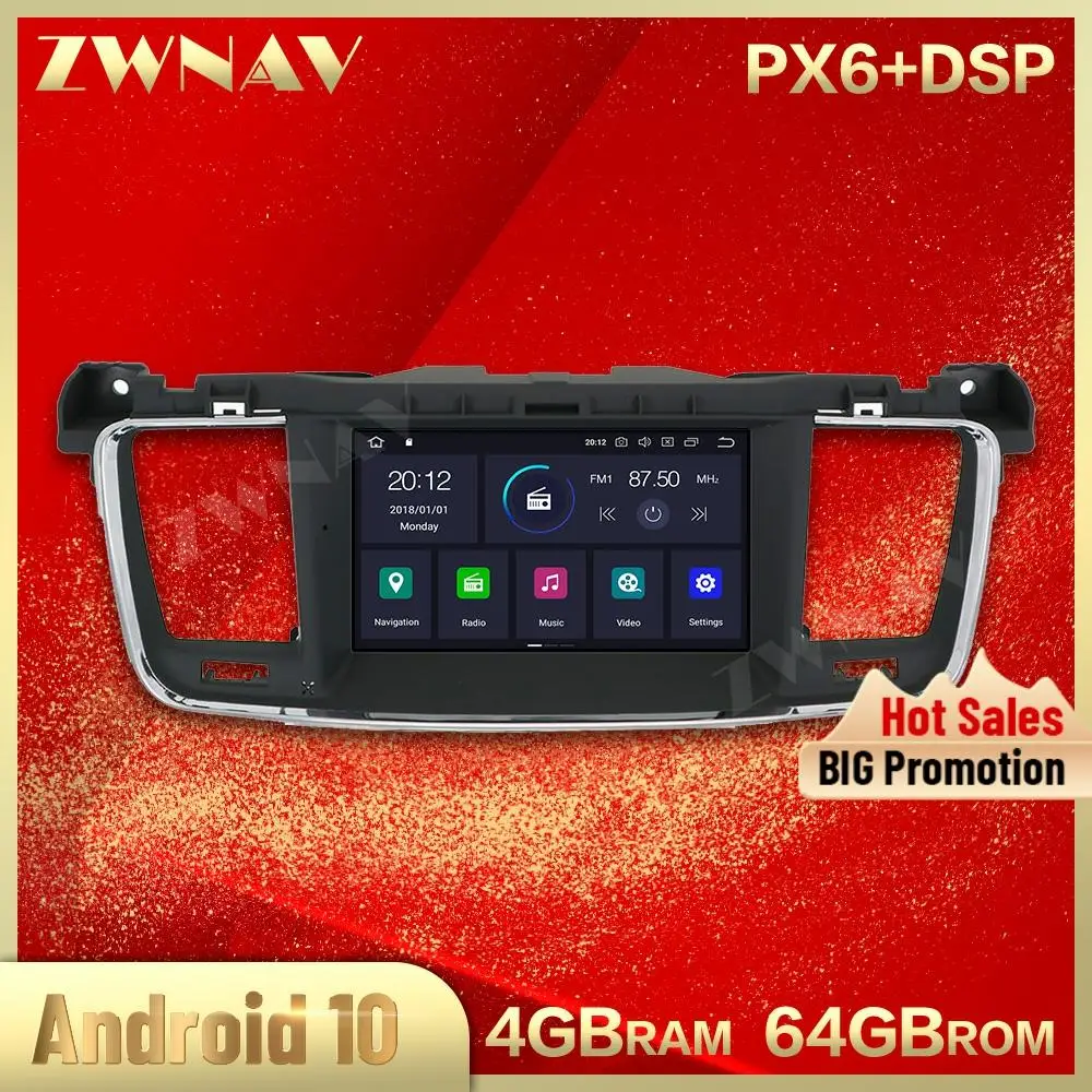 2 Din для PEUGEOT 508 2011 2012 2013 2014 2015 2016 2017 Android обоих концах подключения внешних устройств