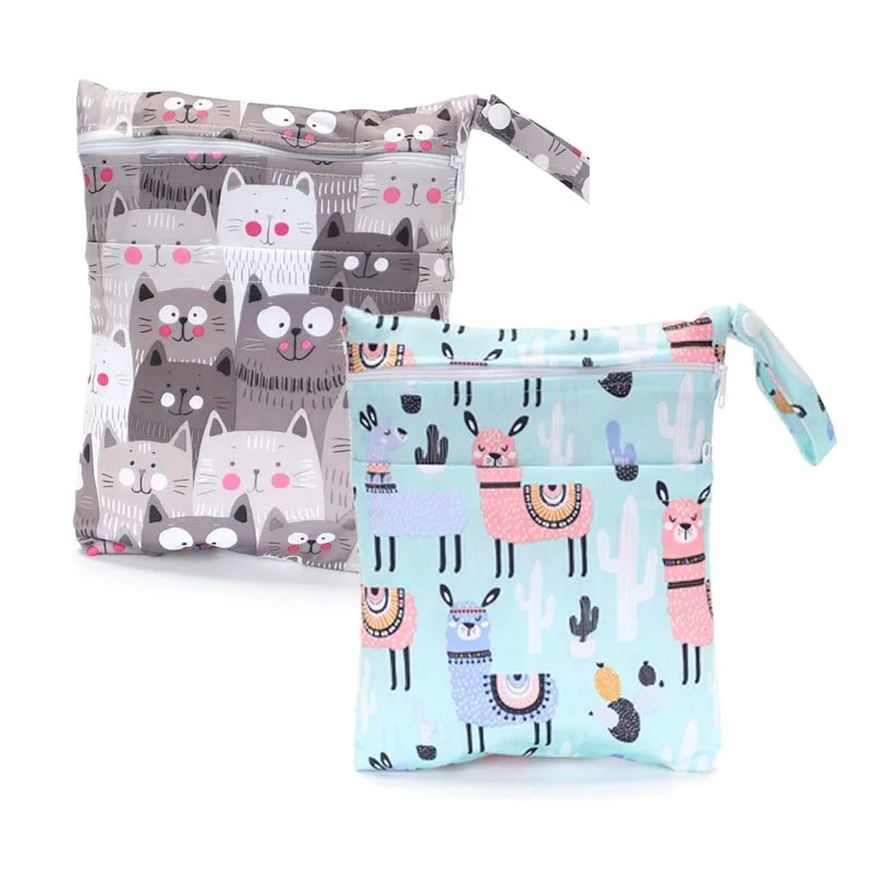 

Dual Pocket Small Waterproof PUL 7.87"x9.84" Multifunctional Tote Diaper Wet Bag
